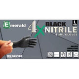 Emerald 4X Black Nitrile Exam Gloves - 4 Mil